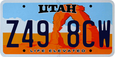 UT license plate Z498CW