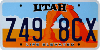 UT license plate Z498CX