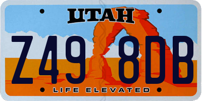 UT license plate Z498DB