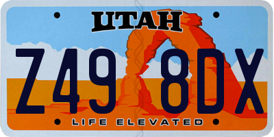 UT license plate Z498DX