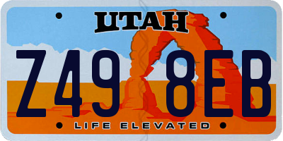 UT license plate Z498EB