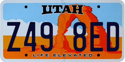 UT license plate Z498ED