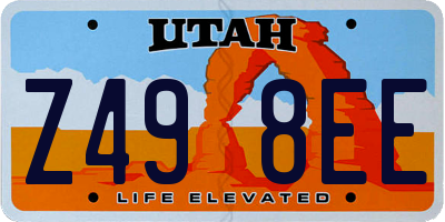UT license plate Z498EE