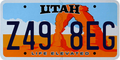 UT license plate Z498EG