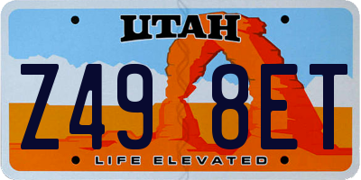 UT license plate Z498ET