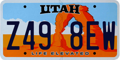 UT license plate Z498EW