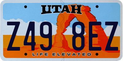 UT license plate Z498EZ