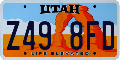 UT license plate Z498FD