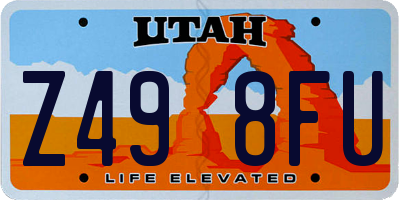 UT license plate Z498FU