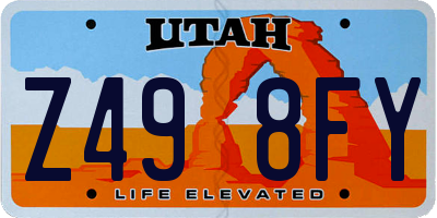 UT license plate Z498FY