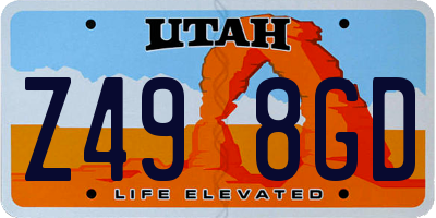 UT license plate Z498GD