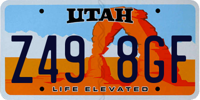 UT license plate Z498GF