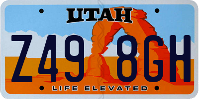 UT license plate Z498GH