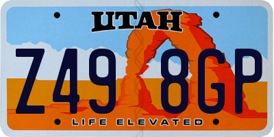 UT license plate Z498GP
