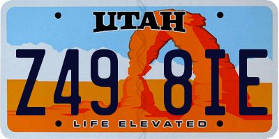 UT license plate Z498IE