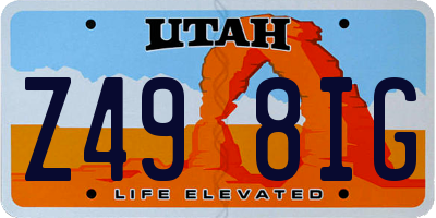 UT license plate Z498IG