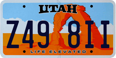 UT license plate Z498II