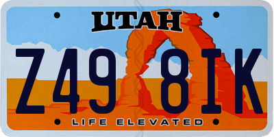 UT license plate Z498IK