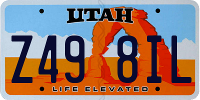 UT license plate Z498IL
