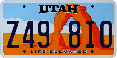 UT license plate Z498IO