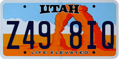 UT license plate Z498IQ