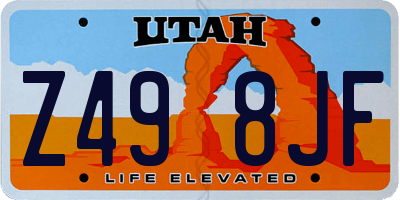 UT license plate Z498JF