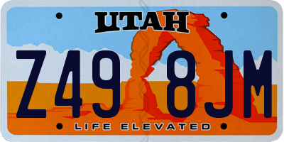 UT license plate Z498JM