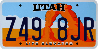 UT license plate Z498JR