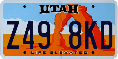 UT license plate Z498KD