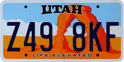 UT license plate Z498KF