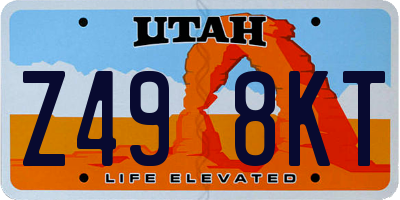 UT license plate Z498KT
