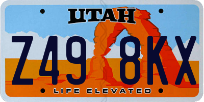 UT license plate Z498KX