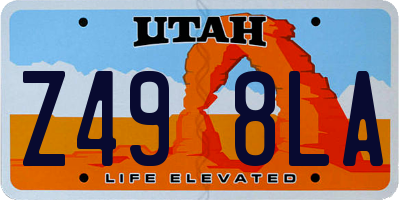 UT license plate Z498LA