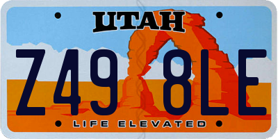 UT license plate Z498LE