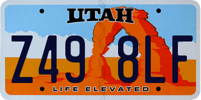 UT license plate Z498LF