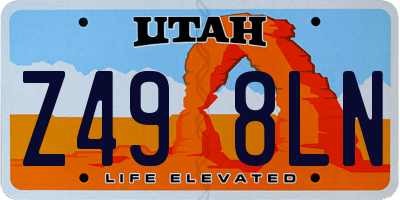 UT license plate Z498LN