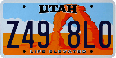 UT license plate Z498LO