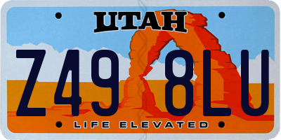 UT license plate Z498LU