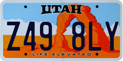 UT license plate Z498LY