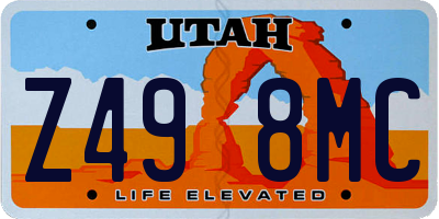 UT license plate Z498MC