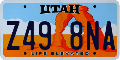 UT license plate Z498NA