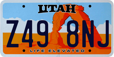 UT license plate Z498NJ