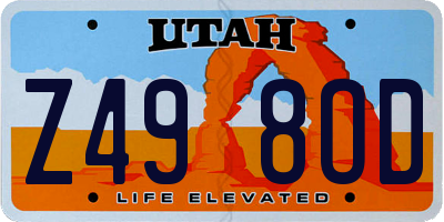 UT license plate Z498OD