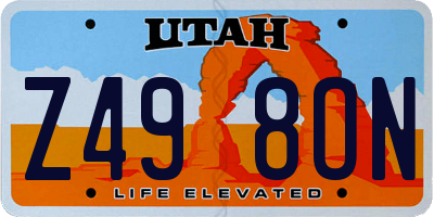 UT license plate Z498ON