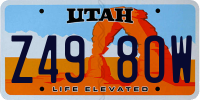 UT license plate Z498OW