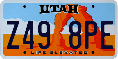 UT license plate Z498PE