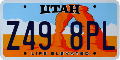 UT license plate Z498PL