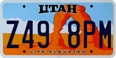 UT license plate Z498PM