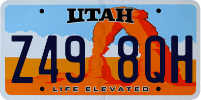 UT license plate Z498QH