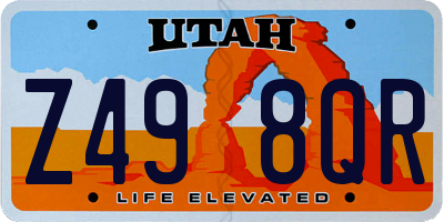 UT license plate Z498QR